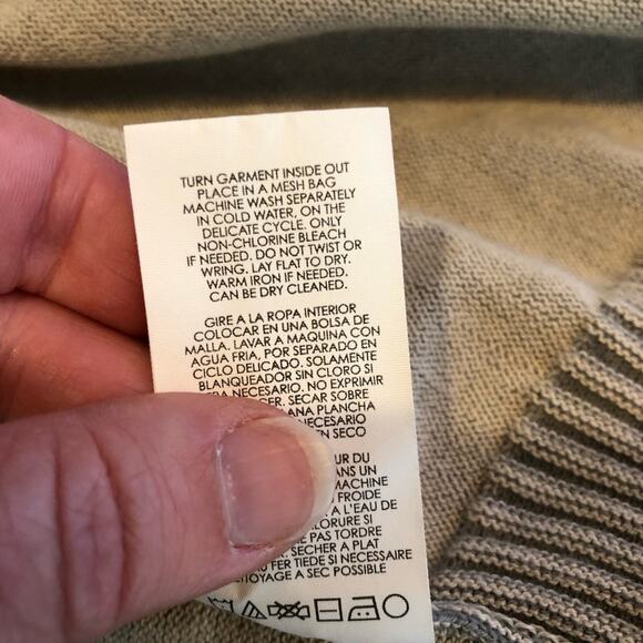 Cabi sage green gray mixed knit open draped front cardigan size Medium #5132 - Picture 11 of 16